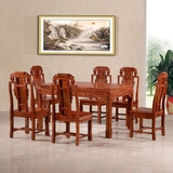 红木餐厅家具花梨木餐桌餐台饭桌长方形现代中式全实木餐桌椅组合