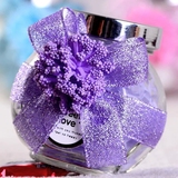 定制新款紫色扁鼔玻璃瓶创意高档手工喜糖瓶婚庆用品喜糖盒子批发