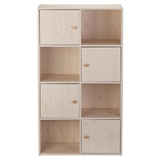 宜家环保简易小柜子储物柜带门置物收纳柜小格子书柜书架简约木质