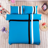 包邮床单式蓝色拼接磨毛被套床上用品儿童加厚四件套学生宿舍韩版