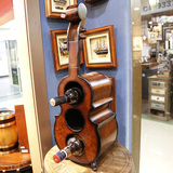 新品！创意家居饰品摆件木质立式提琴酒架酒柜酒吧餐厅橱窗道具
