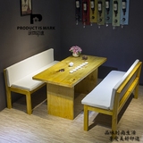 北欧实木餐桌椅组合长方形饭桌茶桌长凳子沙发椅美式办公桌工作台