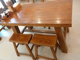 老榆木餐桌餐椅组合马鞍凳凳子餐厅餐饮实木小板凳火锅店茶桌茶几