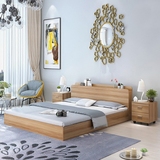 现代简约板式床1.2米1.5米1.8米双人床榻榻米床储物床韩式单人床