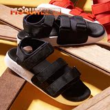 [早晨跑] 黑色现货 Adidas Sandal w三叶草 情侣凉鞋 拖鞋 S75382