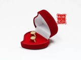 心形戒指盒对戒盒婚庆大红玫瑰形爱心情侣结婚对戒首饰盒订婚
