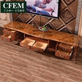 CFEM 欧式电视柜茶几组合客厅小户型实木地柜美式大理石电视机柜