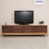 北欧式纯实木电视柜白橡木影视柜胡桃木简约地柜家用原木卧室柜子