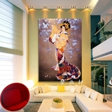 日本风格装饰画日本寿司料理店挂画日式美女壁画樱花仕女图装饰画