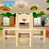 幼儿园实木椅子儿童木质靠背椅子原木凳子座椅卡通笑脸椅子批发