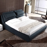 棉麻布艺床可拆洗双人床1.8米简约现代布床婚床储物卧室软床187