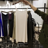韩国外贸原单韩版修身显瘦套头基础款吊带背心打底衫女装莫代尔棉