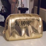 化妆包黑色金色防水便携化妆袋韩国手拿包容量可爱小号法国收纳包