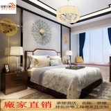 新中式家具现代中式实木床布艺双人床别墅样板房卧室婚床工厂直销