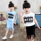 童装女童夏装套装2016新款儿童短袖套装夏季中大童女孩裙套韩版潮