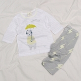 韩国东大门代购DONGGLE儿童睡衣两件套夏季男童七分袖家居服套装