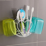情侣牙刷架吸盘式卫生间浴室洗漱口杯子置物架创意壁挂牙膏牙具架