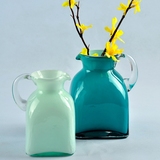 美式田园家居饰品玻璃花瓶 简约现代花壶瓶摆件餐桌装饰水壶花器