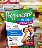 2018年现货  英国代购pregnacare男女孕前备孕叶酸 维生素60粒