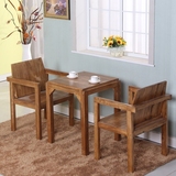 包邮漫咖啡桌椅 老榆木创意餐桌茶餐厅实木复古椅 方桌酒吧桌饭桌