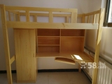 北京实木公寓床带衣柜电脑桌 学生公寓床书桌组合 单身公寓床