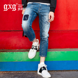 gxg.jeans男装春新品复古做旧酷感九分牛仔裤男直筒修身#61905003
