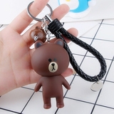韩国可爱布朗熊汽车钥匙挂件个性创意情侣钥匙扣一对女款包包挂饰