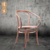 北欧实木休闲创意高端咖啡厅椅个性设计复古餐椅子弯曲造型椅定制