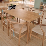 柞木纯实木餐桌 北欧宜家设计师环保家具 日式风 1.2米1.35米餐桌