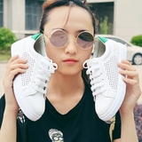小白鞋女平底系带韩版女鞋夏季百搭女单鞋学生休闲鞋透气镂空板鞋