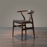 促销设计师欧美式时尚个性简约休闲实木皮面餐椅组合叉骨椅休闲椅