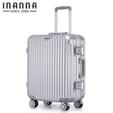 Inanna高档铝框拉杆箱万向轮旅行箱20寸24寸行李箱女商务男密码箱