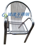 双管不锈钢桌椅组合加厚圆管靠背椅子沙滩会议户外阳台轻便户外椅