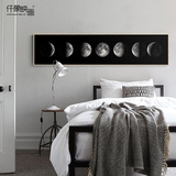 仟象映画 月球 黑白摄影卧室装饰画 现代简约床头画挂画书房壁画