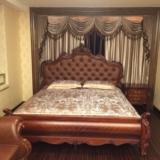 欧式床双人床1.8米高箱储物柚木卧室美式复古实木雕花法式公主床