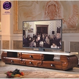 塞瓦那莉欧式大理石实木电视柜整装复古奢华榆木乌金木客厅家具T2