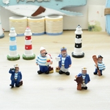 地中海风格家居装饰品手工彩绘海军摆件树脂灯塔摆设海洋系列家饰