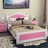 纯全实木床双人床1.8米单人床1.5现代简约卧室家具原木美式床包邮