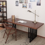 铁艺现代电脑桌实木书桌简约美式工作台办公桌洽谈桌创意大会议桌