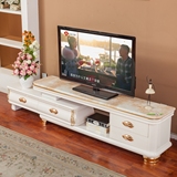 欧式大理石电视柜茶几客厅组合卧室可伸缩小户型简约白色实木套装