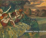 德加 舞者 芭蕾舞蹈课之七 印象派油画高清印制 美国国家美术馆