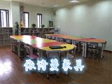 厂家直销学校中小学生课桌椅彩色辅导绘画桌椅培训美术桌阅览桌椅