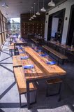 美式实木铁艺复古户外桌椅长凳酒吧台庭院餐厅餐吧阳台餐桌椅组合
