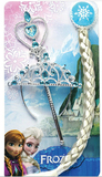 冰雪奇缘公主艾莎儿童头饰发饰女皇冠假发辫子魔法棒三件套装包邮