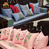 中式红木大抱枕沙发垫餐椅坐垫罗汉床刺绣仿实木椅垫靠垫枕套定制