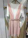 艾格周末专柜正品新款秋中长款裙子粉色灯芯绒连衣裙女 160219109