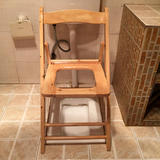 全柏实木折叠移动坐便器 便凳老人坐便椅子孕妇厕所椅洗澡凳便櫈