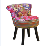 时尚欧式实木沙发凳子换鞋凳客厅凳脚凳矮凳布艺化妆凳靠背休闲凳