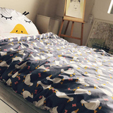 卡通风床单式活性印花INS韩国爆款卡通抱枕儿童纯棉全棉被套