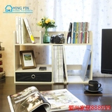 简易办公室桌面小型书架 宿舍桌上置物资料架 木质带抽收纳柜特价